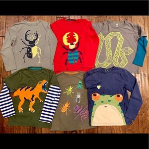 6 LS Mini Boden Ts Boys size 9-10 Bundle